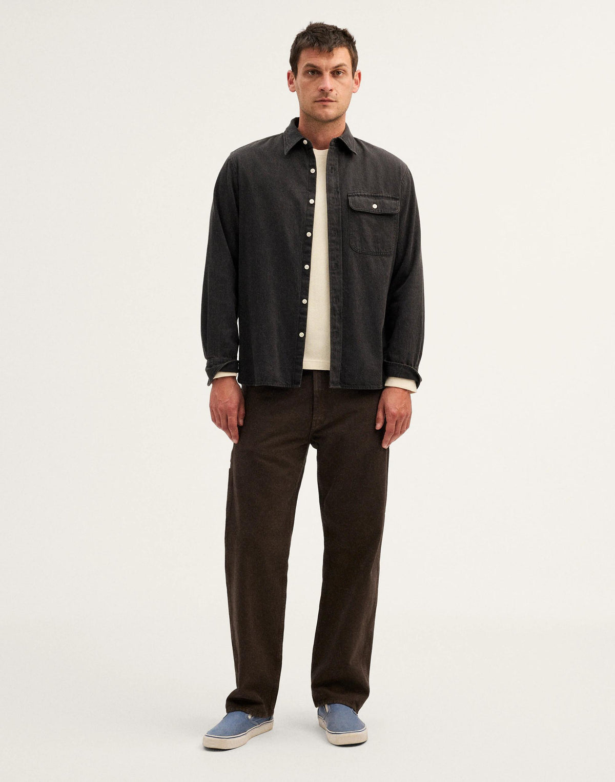 Madewell Single-Pocket Shirt in SoftFade Denim Draughton Wash