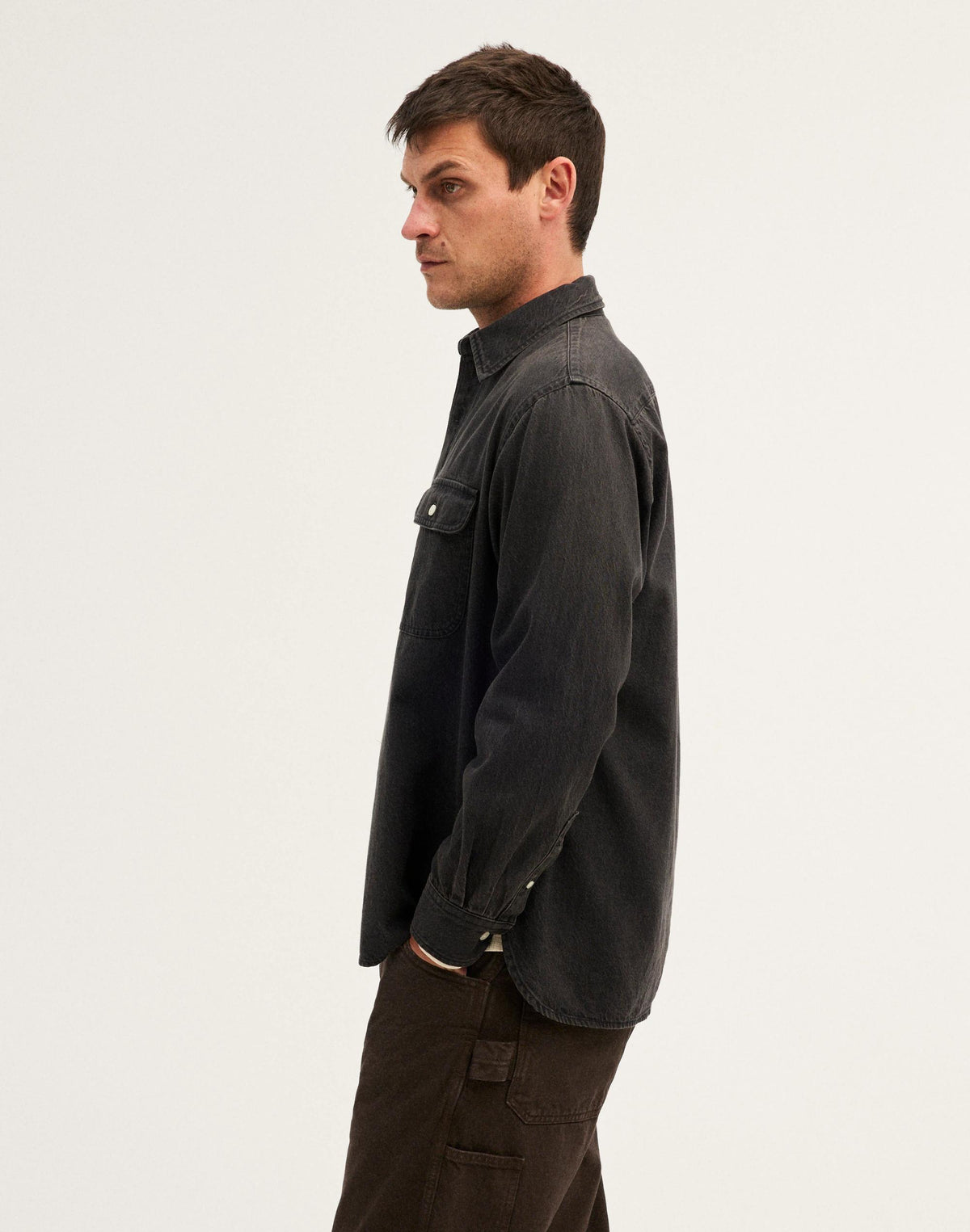 Madewell Single-Pocket Shirt in SoftFade Denim Draughton Wash