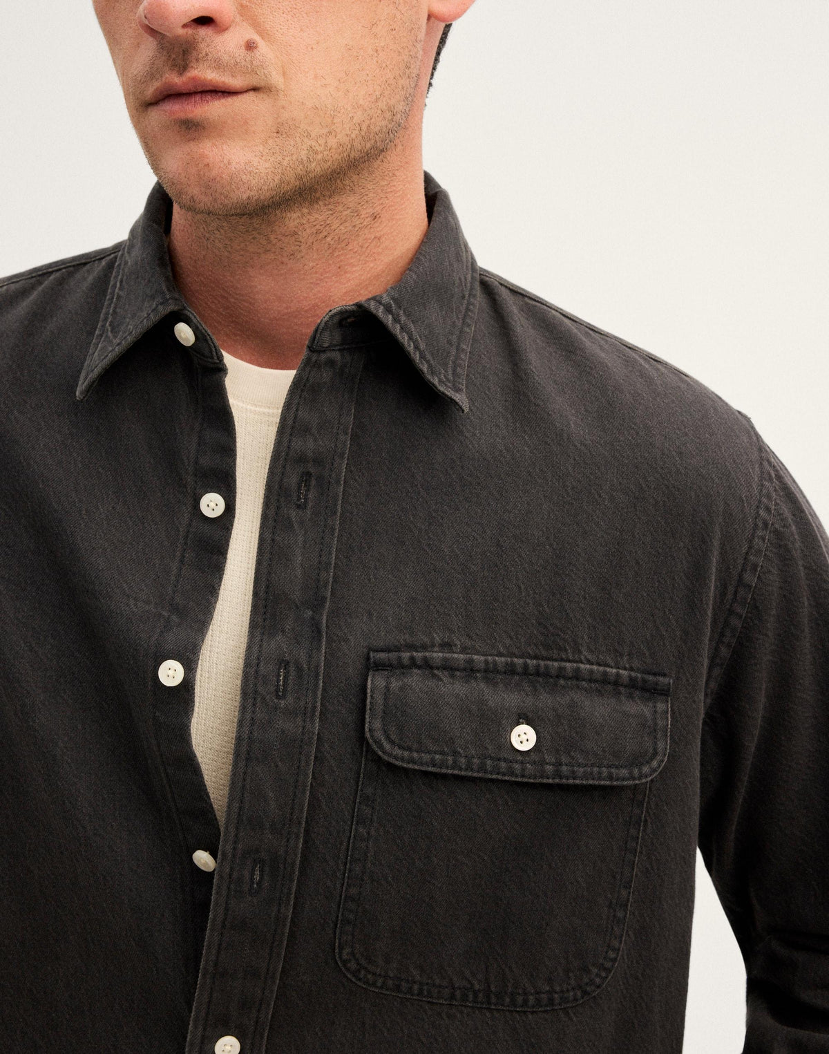 Madewell Single-Pocket Shirt in SoftFade Denim Draughton Wash