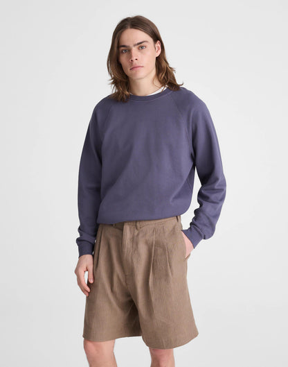 Madewell Double-Pleated Shorts in Herringbone Linen-Cotton Blend Light Mauve