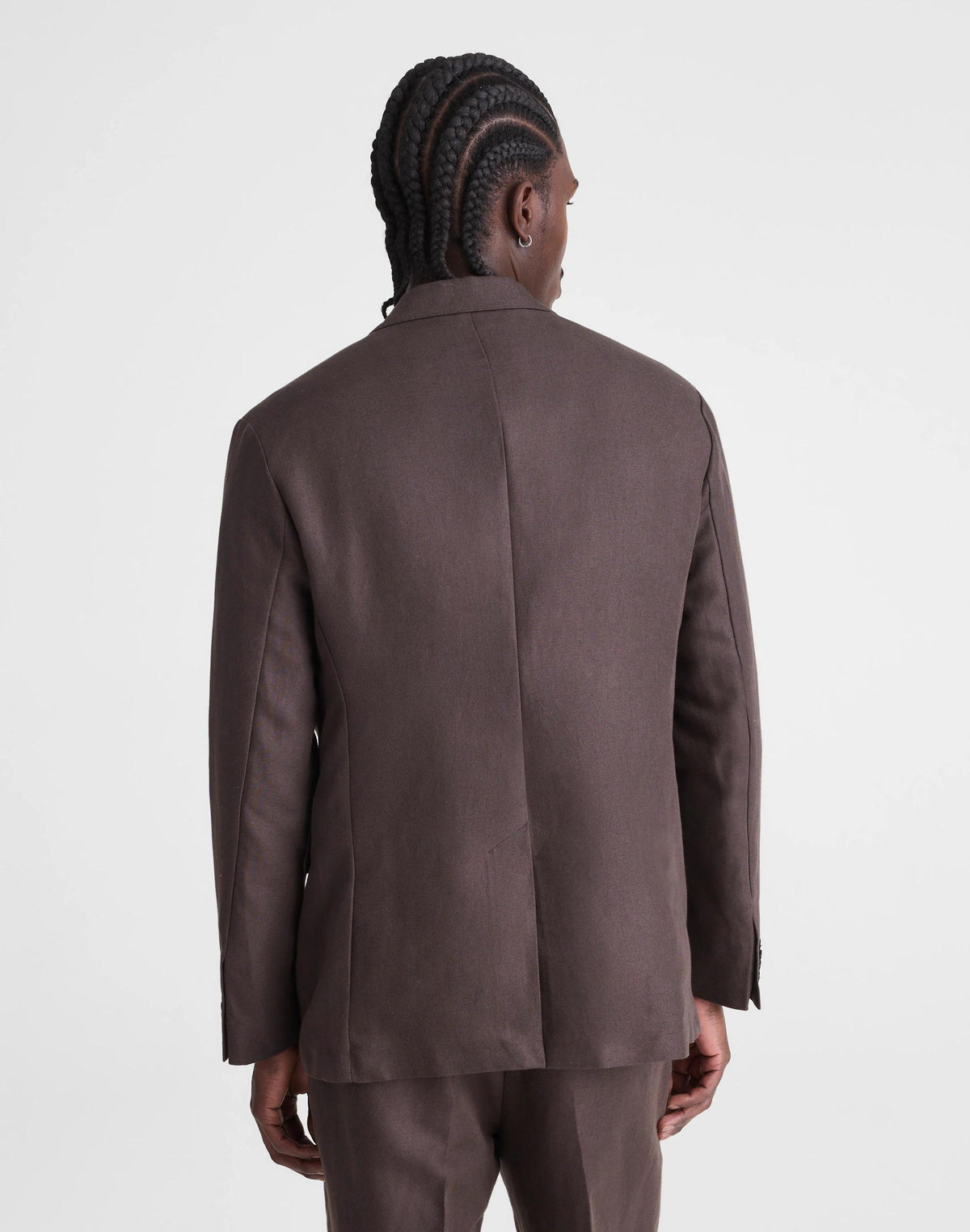 Madewell Unstructured Blazer in Linen-Cotton Blend Dark Brown