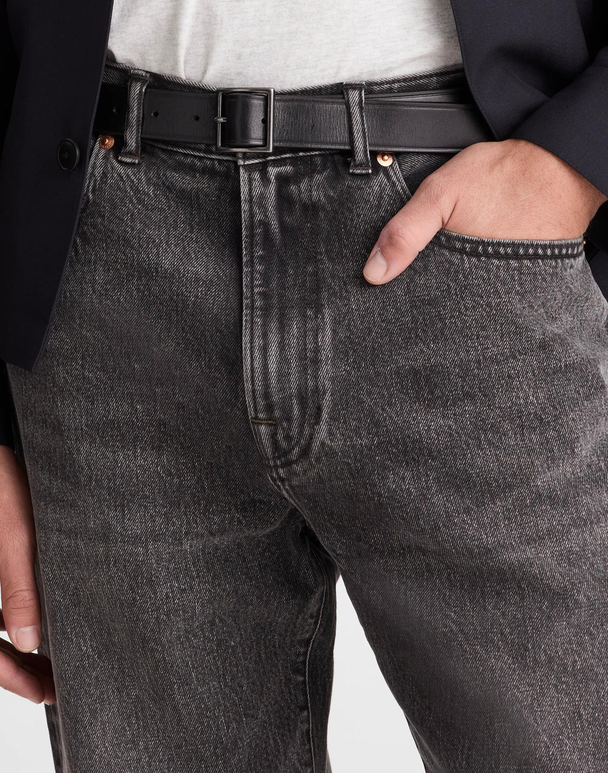 Madewell Modern Garrison Leather Belt True Black