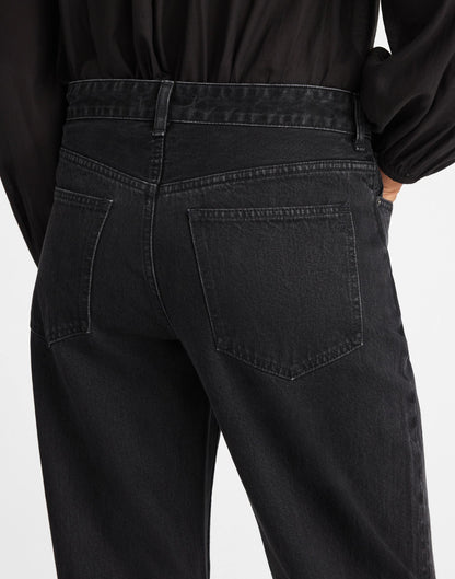 Madewell The Darted Barrel-Leg Jean Washed Black