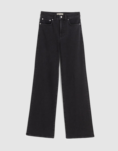 Madewell The Wide-Leg Jean in Super Stretch Denim Black Frost
