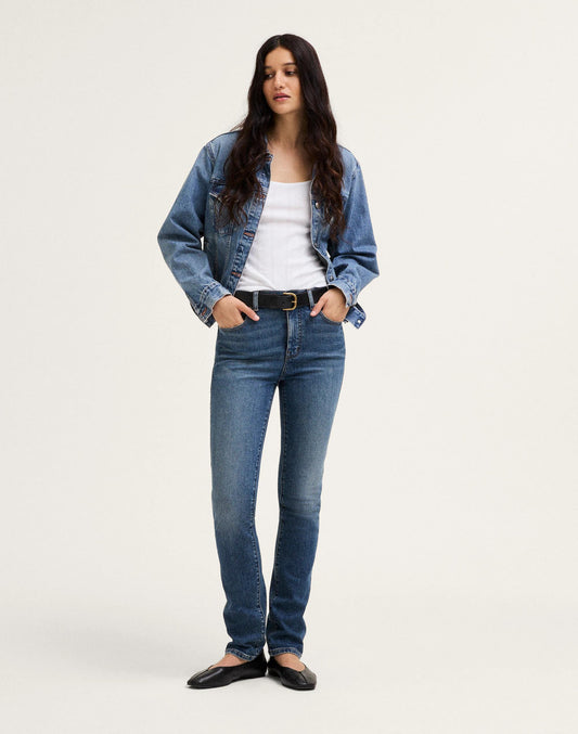 Madewell The Pencil Jean in Super Stretch Denim Concho Wash