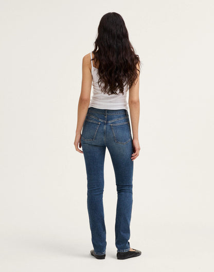 Madewell The Pencil Jean in Super Stretch Denim Concho Wash