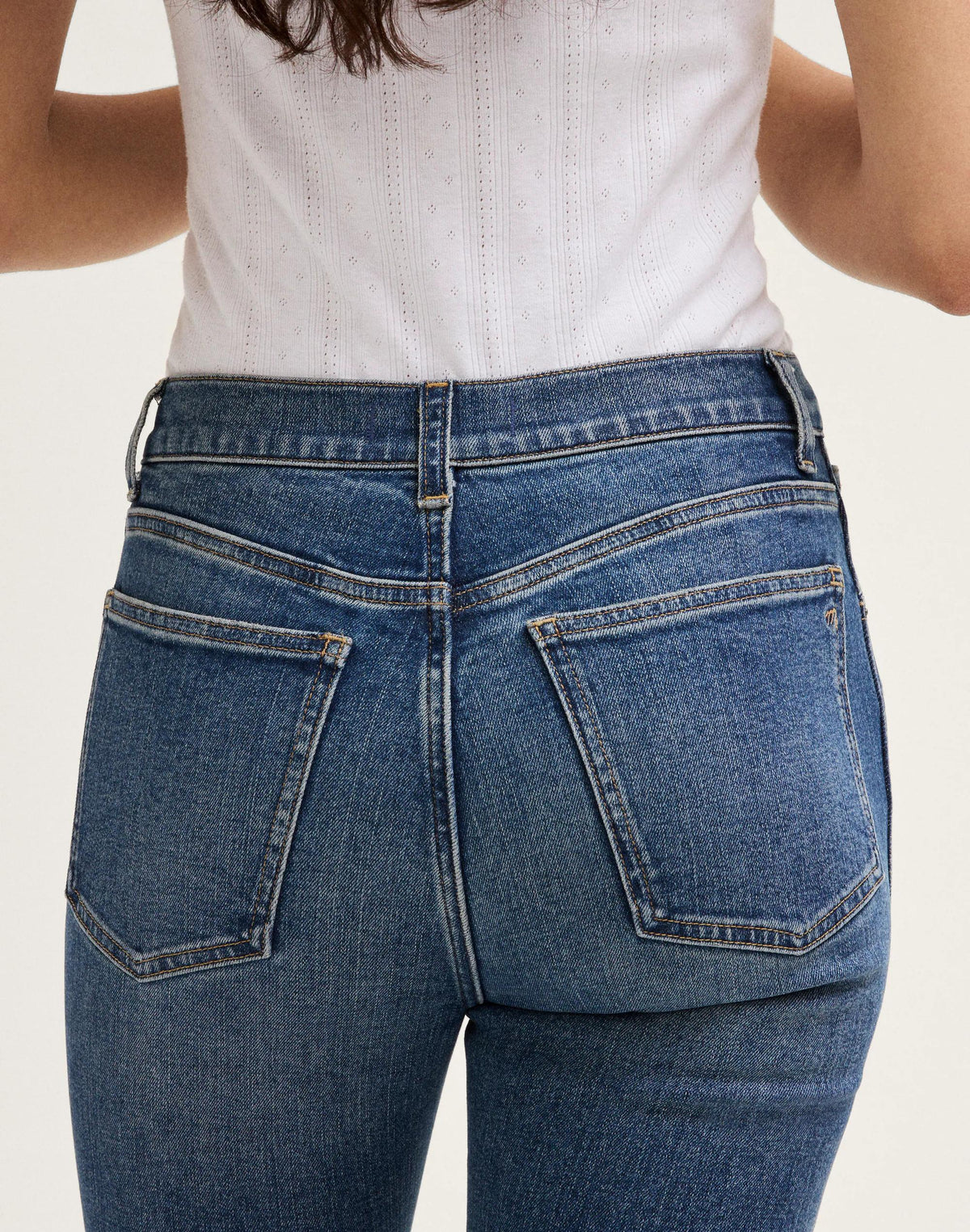 Madewell The Pencil Jean in Super Stretch Denim Concho Wash