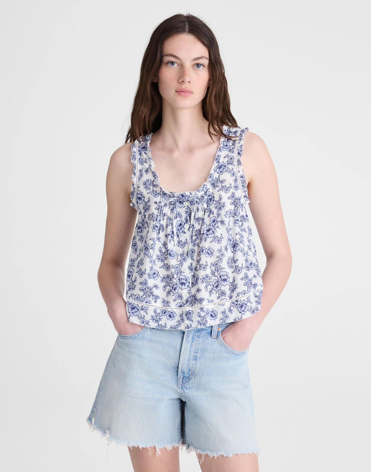 Madewell The Leah Top Sky Blue