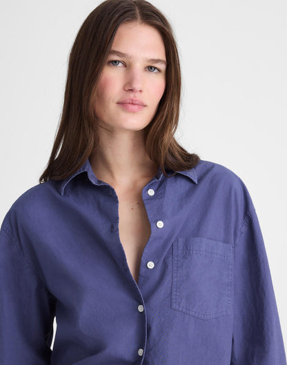 Madewell The Easy Shirt in Poplin Petrol Navy