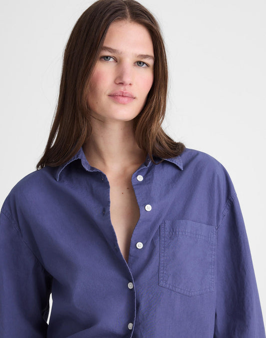 Madewell The Easy Shirt in Poplin Petrol Navy