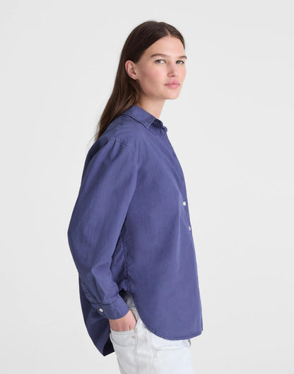 Madewell The Easy Shirt in Poplin Petrol Navy