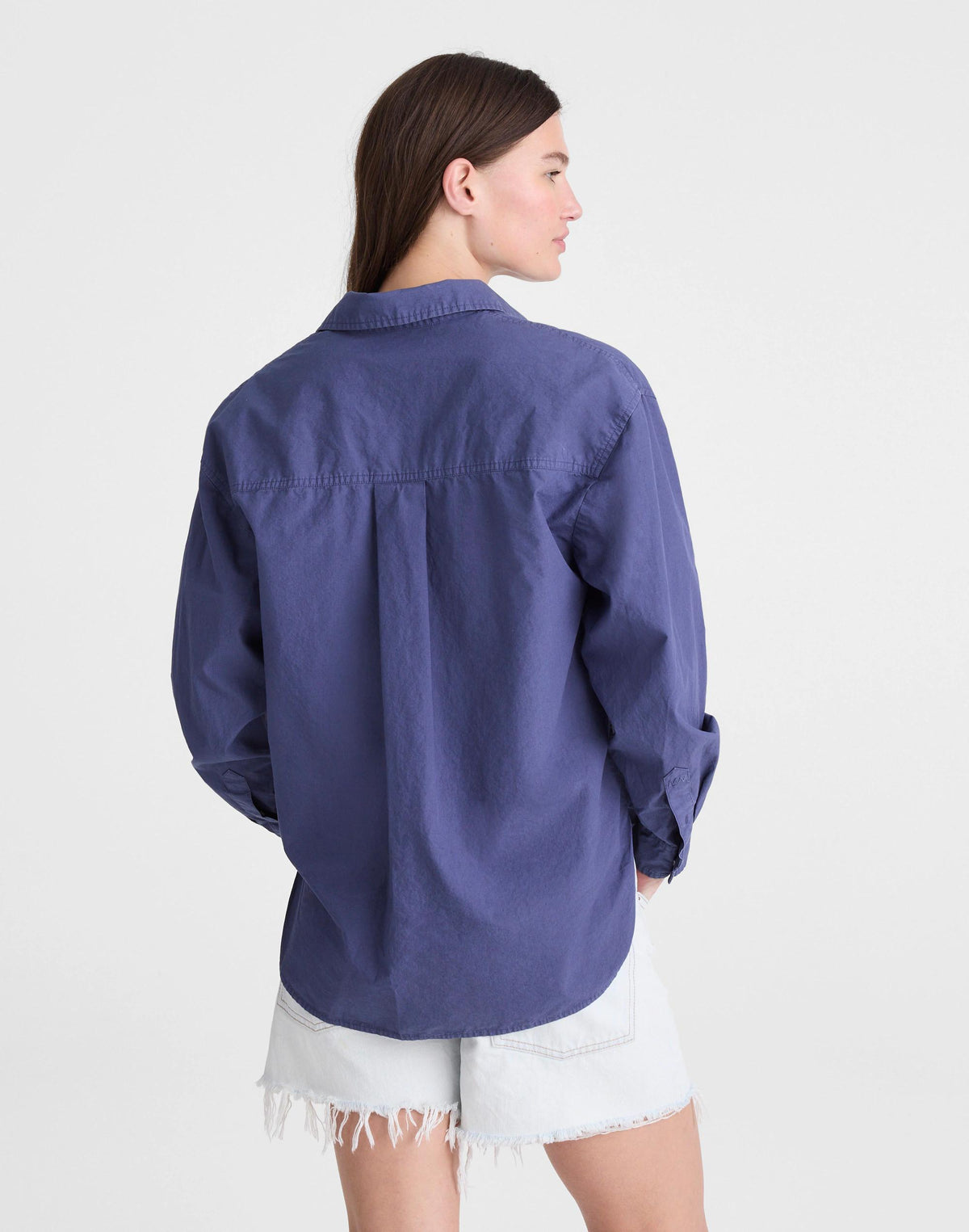 Madewell The Easy Shirt in Poplin Petrol Navy
