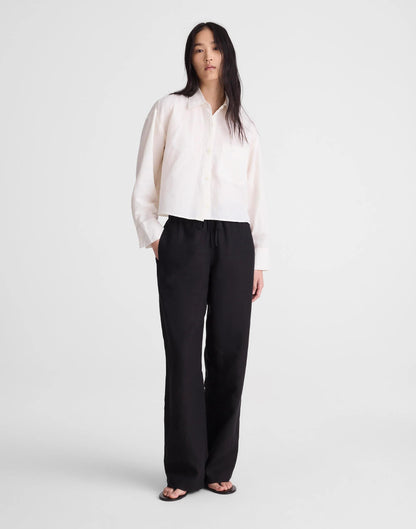 Madewell Straight-Hem Shirt in Linen-Cotton Blend Ivory Linen