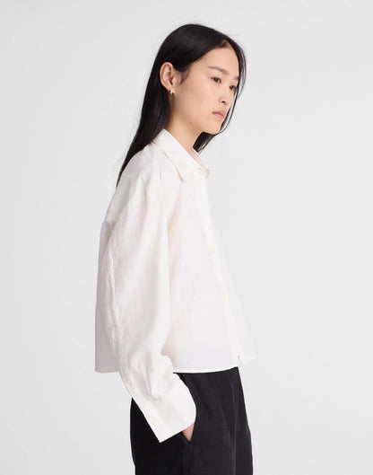 Madewell Straight-Hem Shirt in Linen-Cotton Blend Ivory Linen