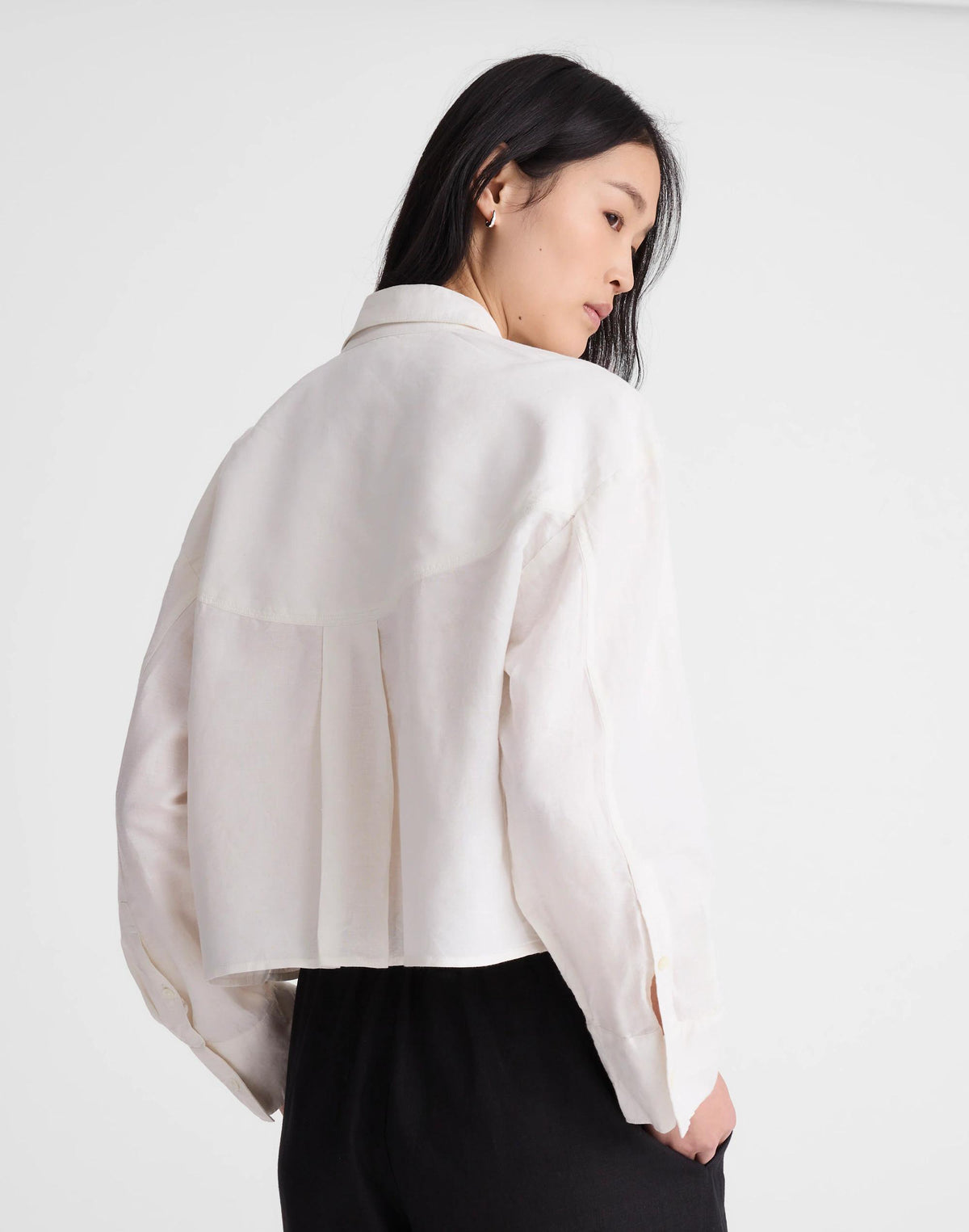 Madewell Straight-Hem Shirt in Linen-Cotton Blend Ivory Linen