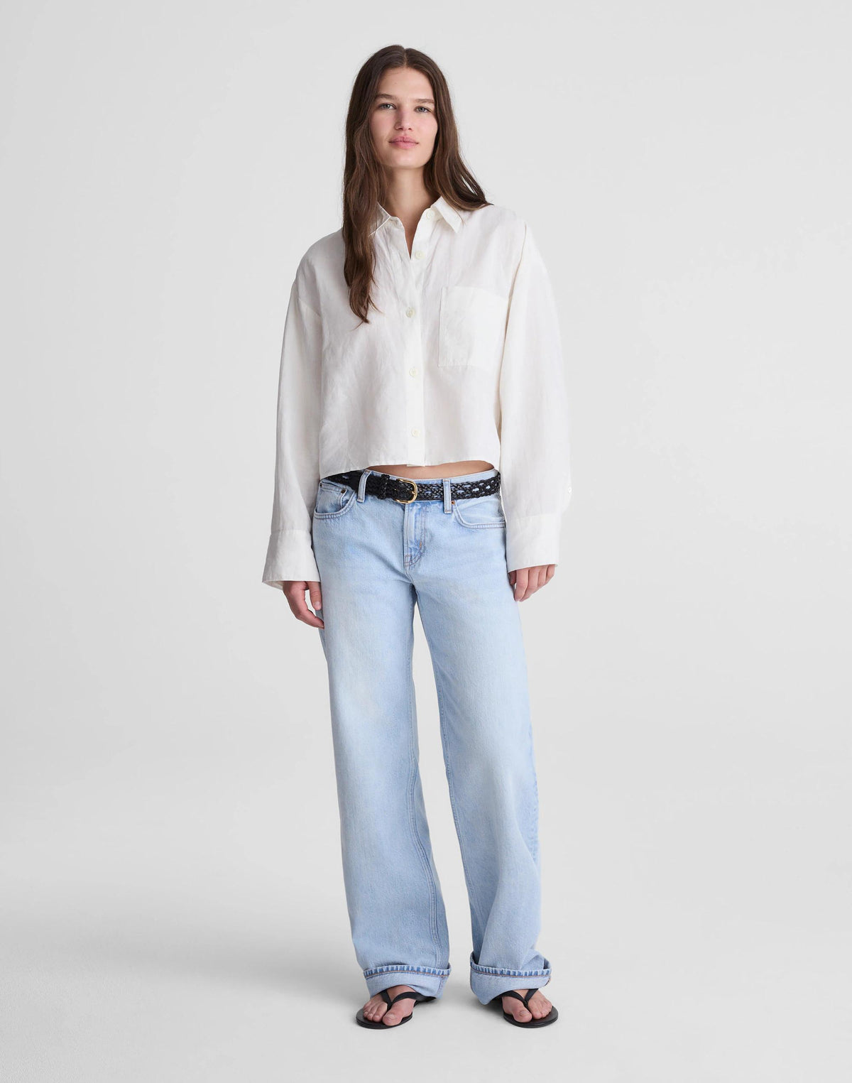 Madewell Straight-Hem Shirt in Linen-Cotton Blend Ivory Linen