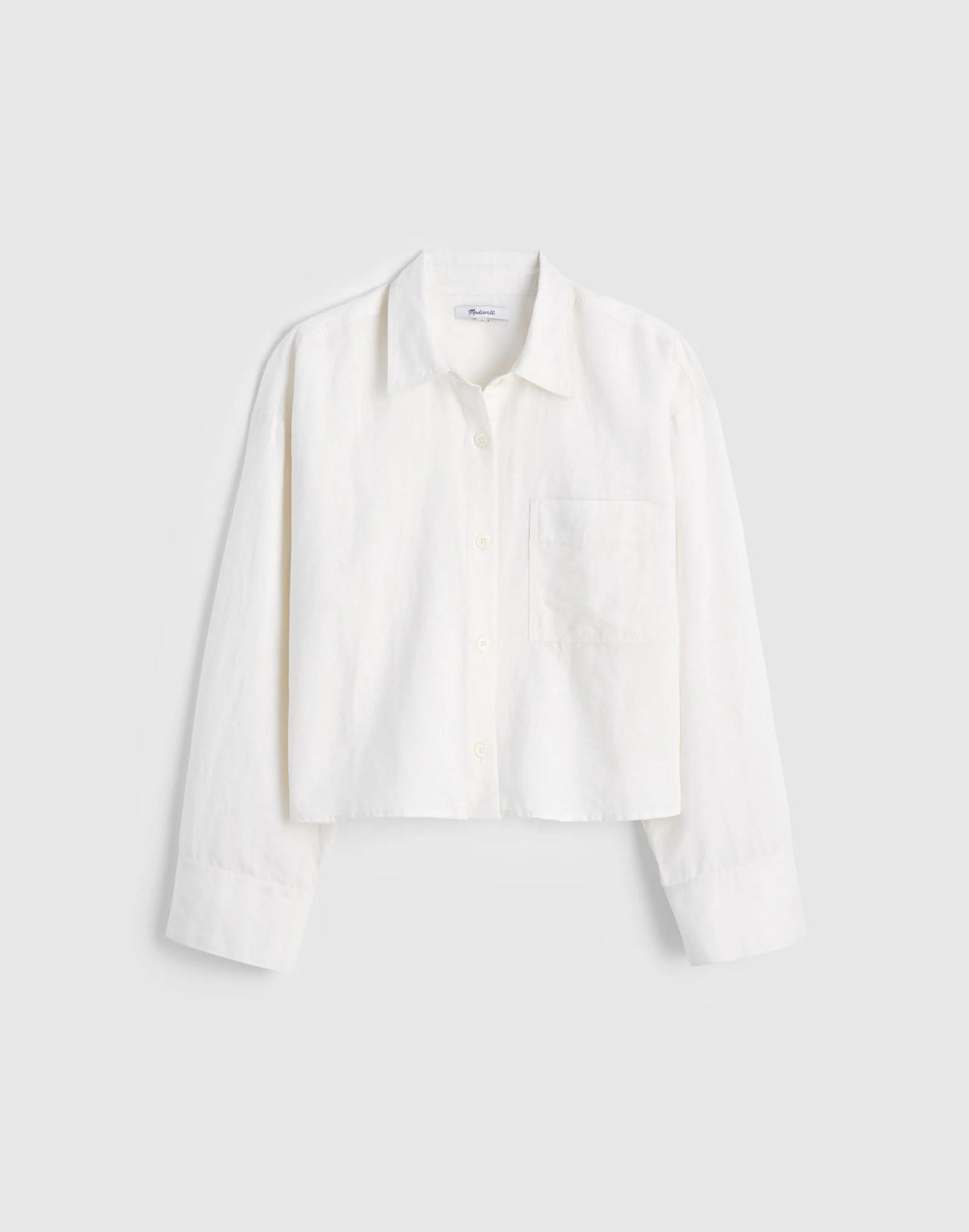 Madewell Straight-Hem Shirt in Linen-Cotton Blend Ivory Linen