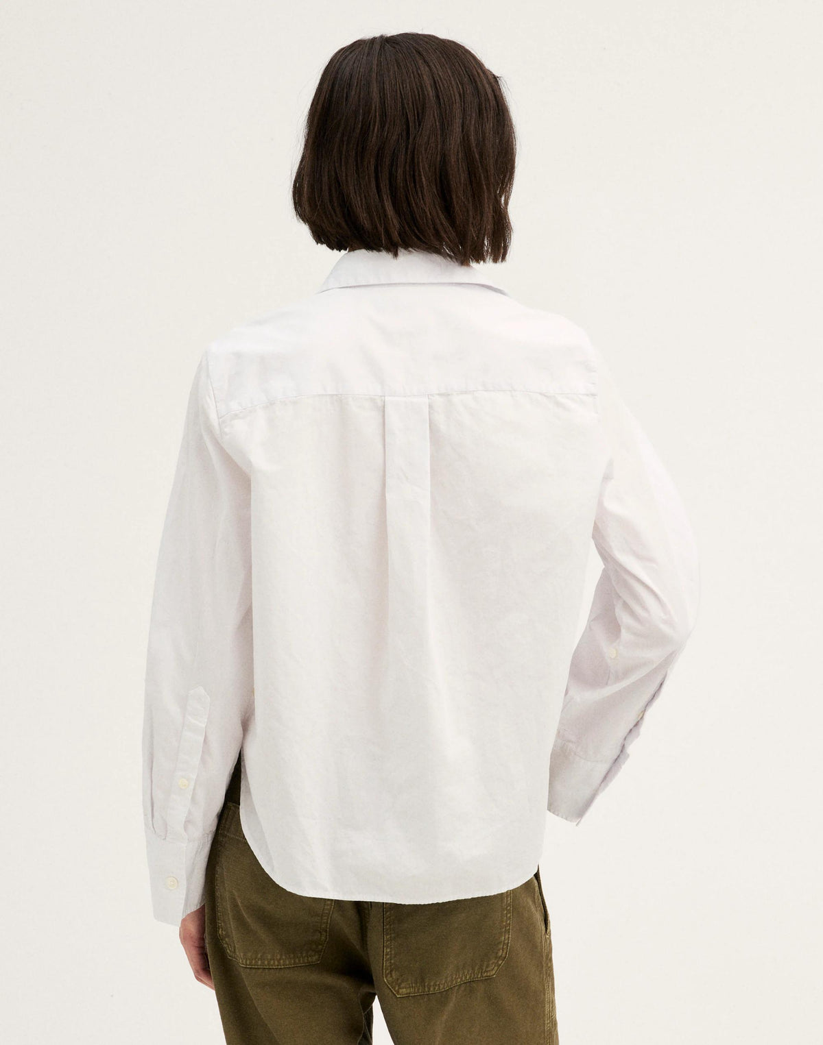 Madewell The Signature Y-Neck Shirt in Poplin White