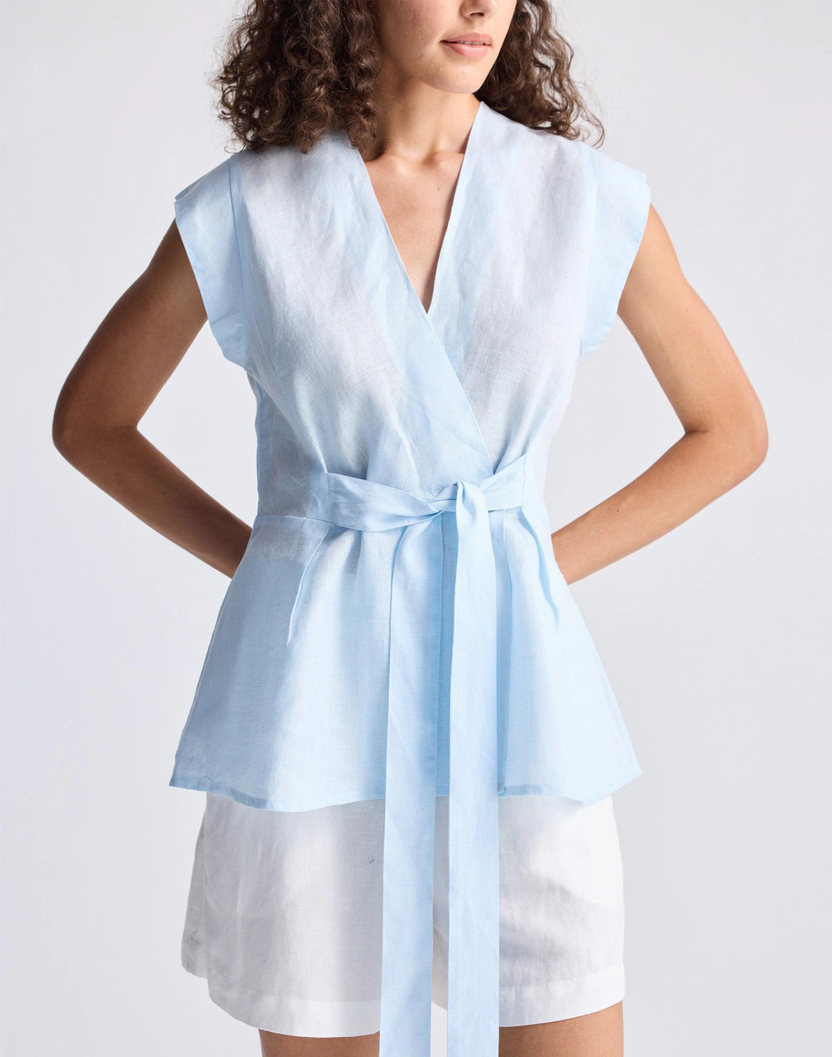Madewell Reistor® Power Moves Hemp Short Sleeve Top in Blue Light Blue