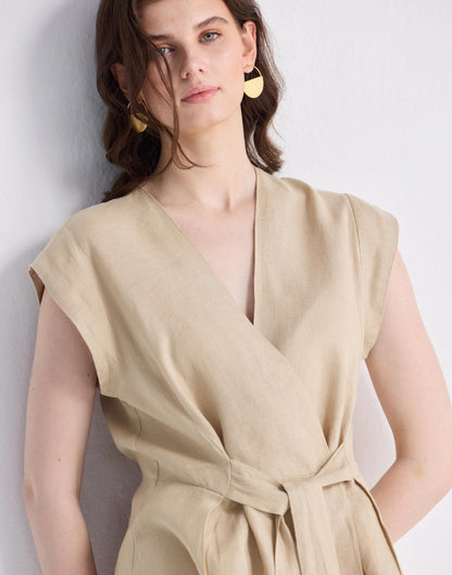 Madewell Reistor® Power Moves Hemp Short Sleeve Top in Neutral Beige Beige