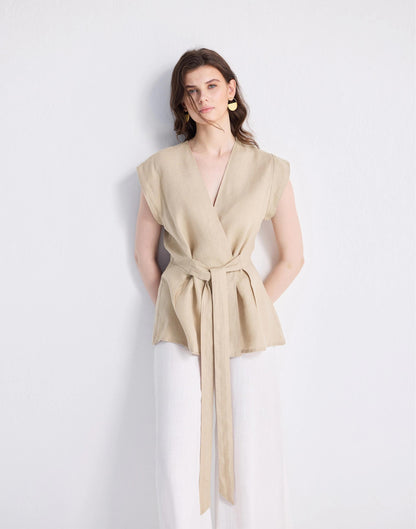 Madewell Reistor® Power Moves Hemp Short Sleeve Top in Neutral Beige Beige