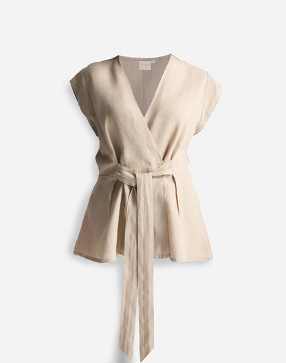 Madewell Reistor® Power Moves Hemp Short Sleeve Top in Neutral Beige Beige