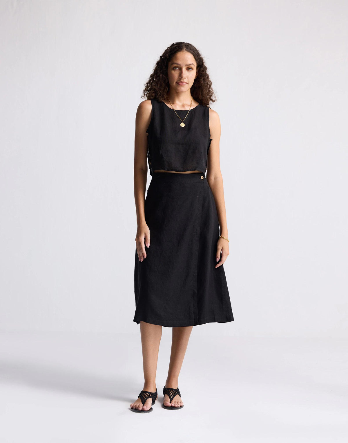Madewell Reistor® Boxy Crop Top in 100% Black Hemp Black