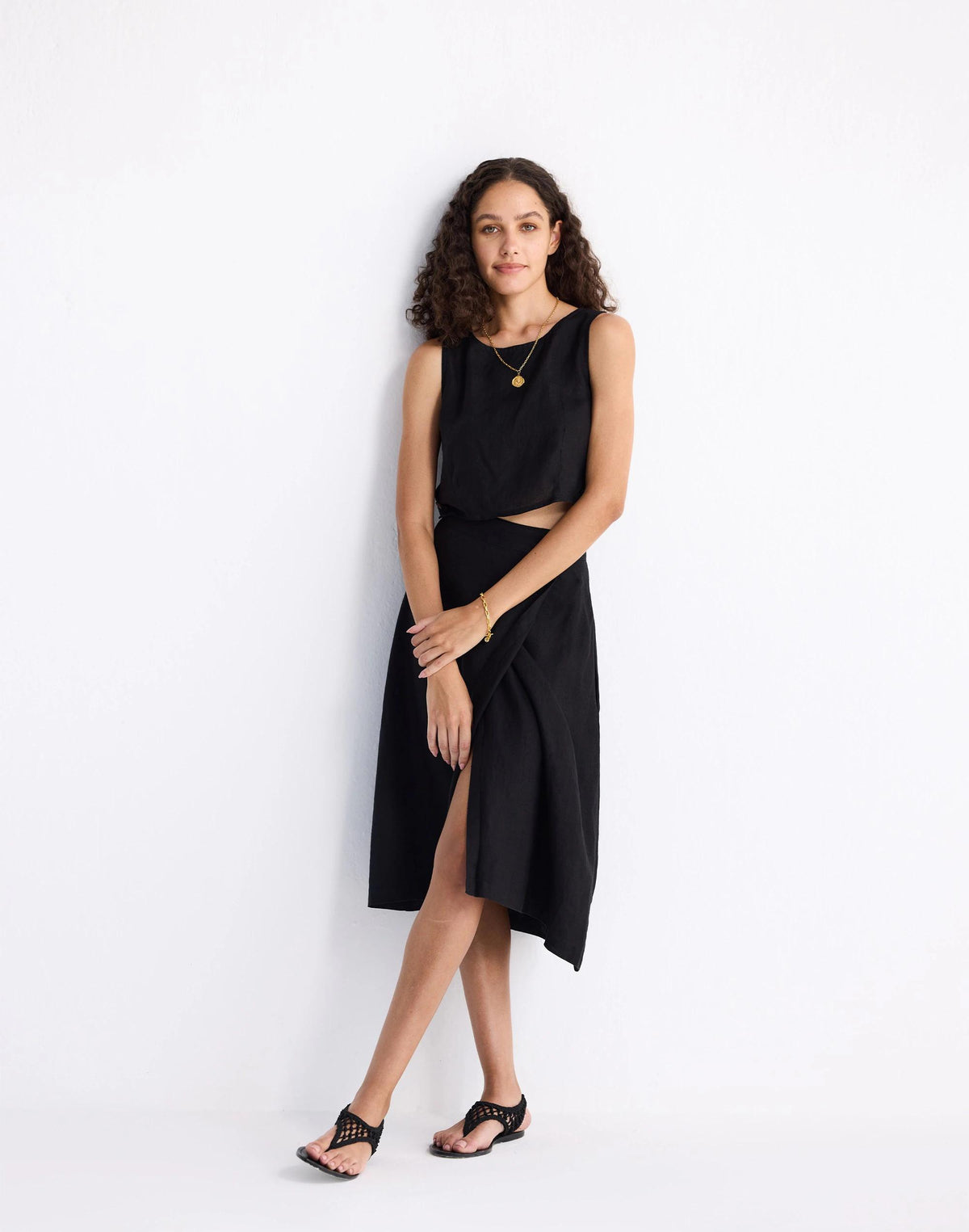 Madewell Reistor® Boxy Crop Top in 100% Black Hemp Black