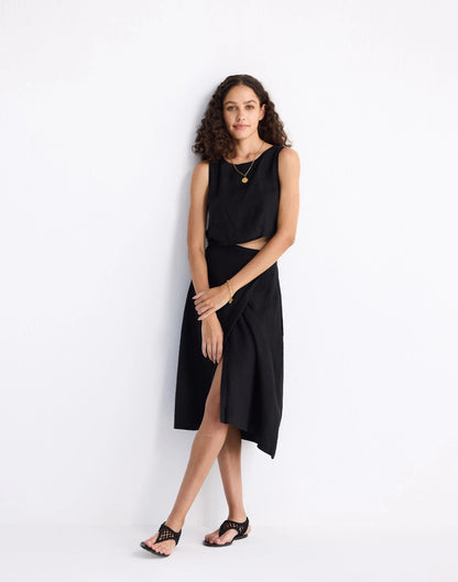 Madewell Reistor® Boxy Crop Top in 100% Black Hemp Black