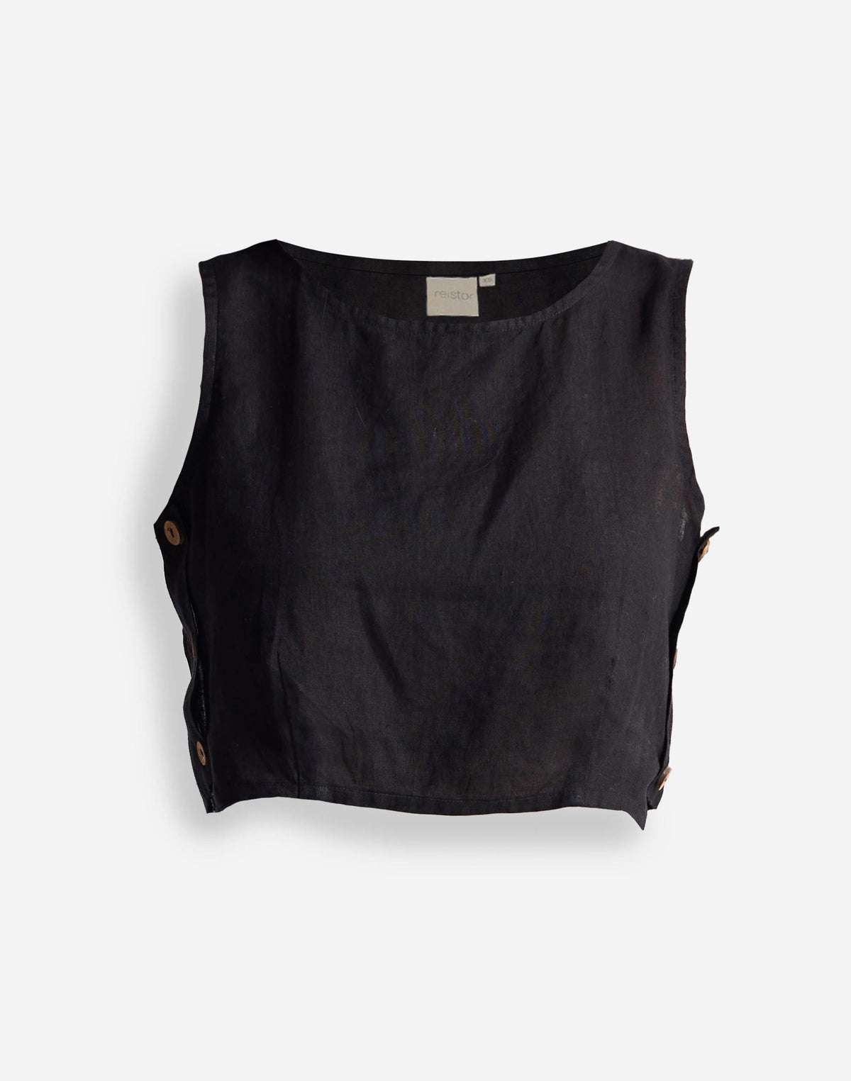 Madewell Reistor® Boxy Crop Top in 100% Black Hemp Black