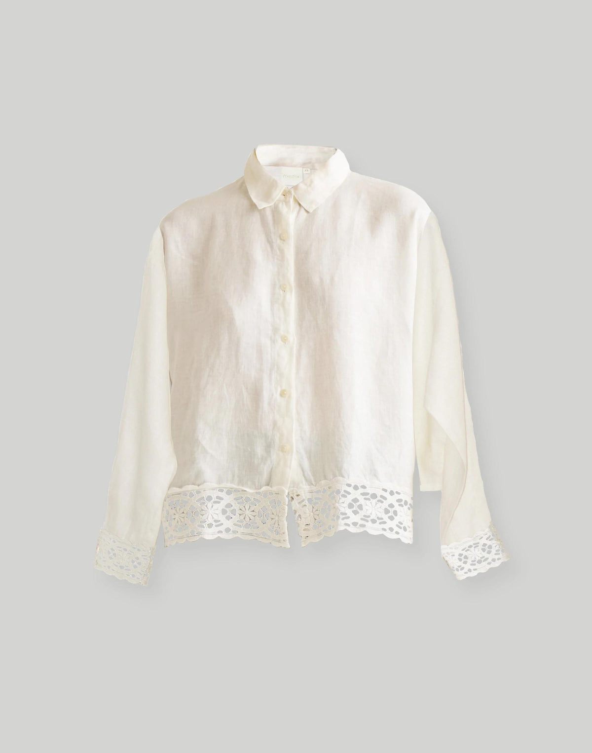 Madewell Reistor® Button-down with Embroidered Lace Shirt Off White