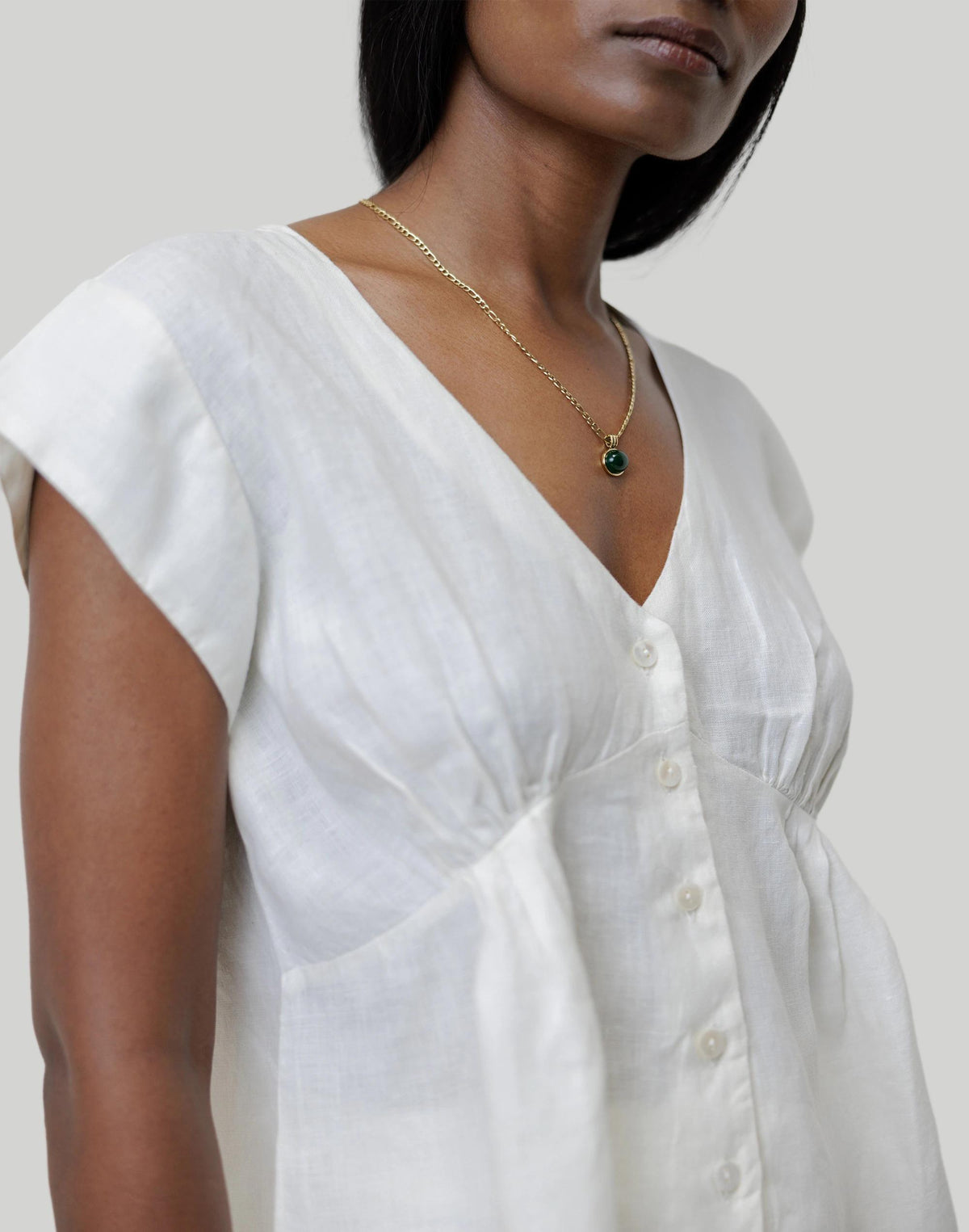 Madewell Reistor Deep V-Neck Top Ivory White
