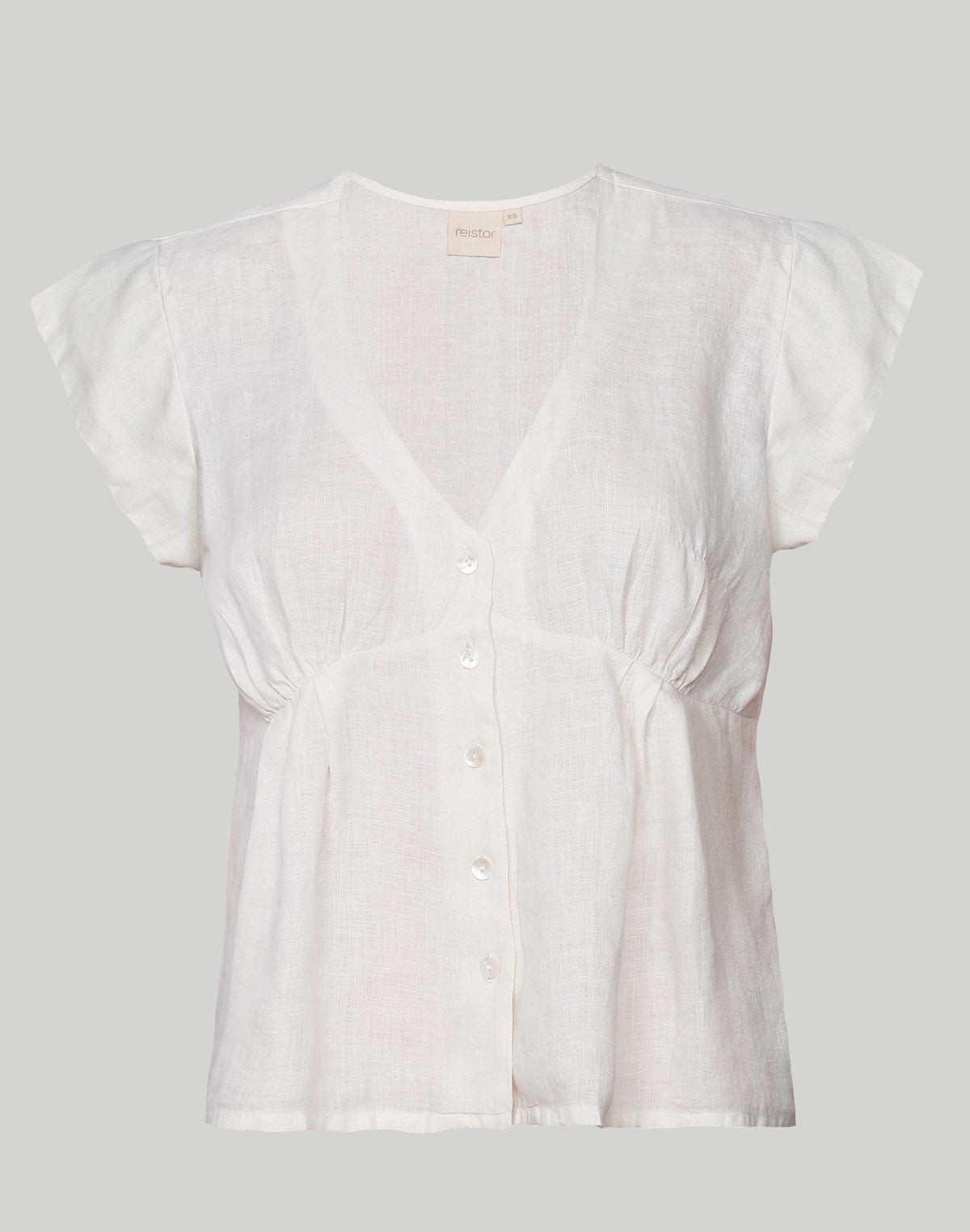 Madewell Reistor Deep V-Neck Top Ivory White
