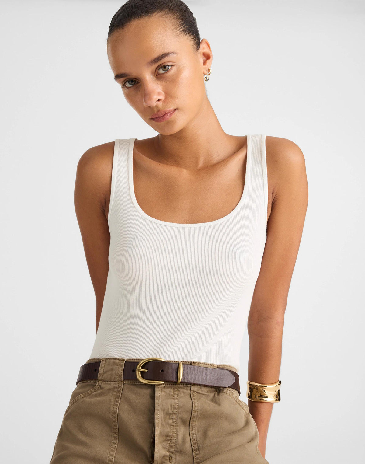 Madewell Scoopneck Tank White