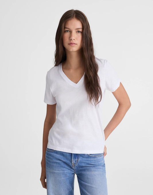 Madewell The Easy V-Neck Tee in Soft Slub White