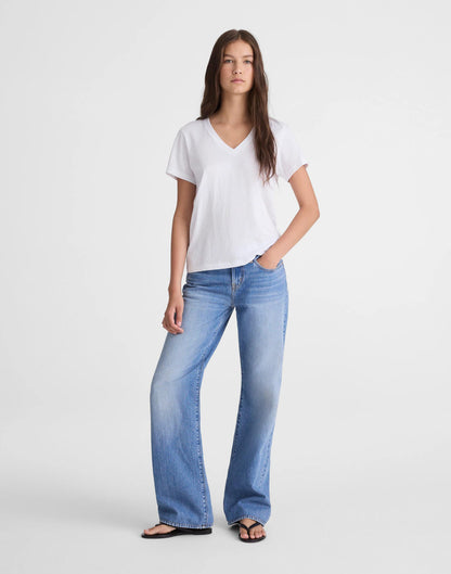 Madewell The Easy V-Neck Tee in Soft Slub White
