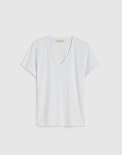 Madewell The Easy V-Neck Tee in Soft Slub White