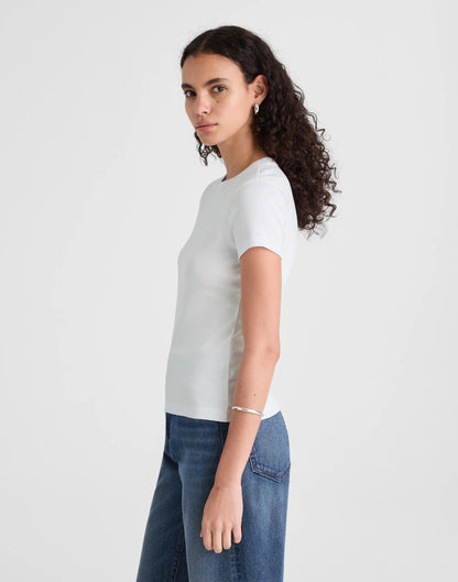 Madewell The '90s Crewneck Tee in Compact Cotton White