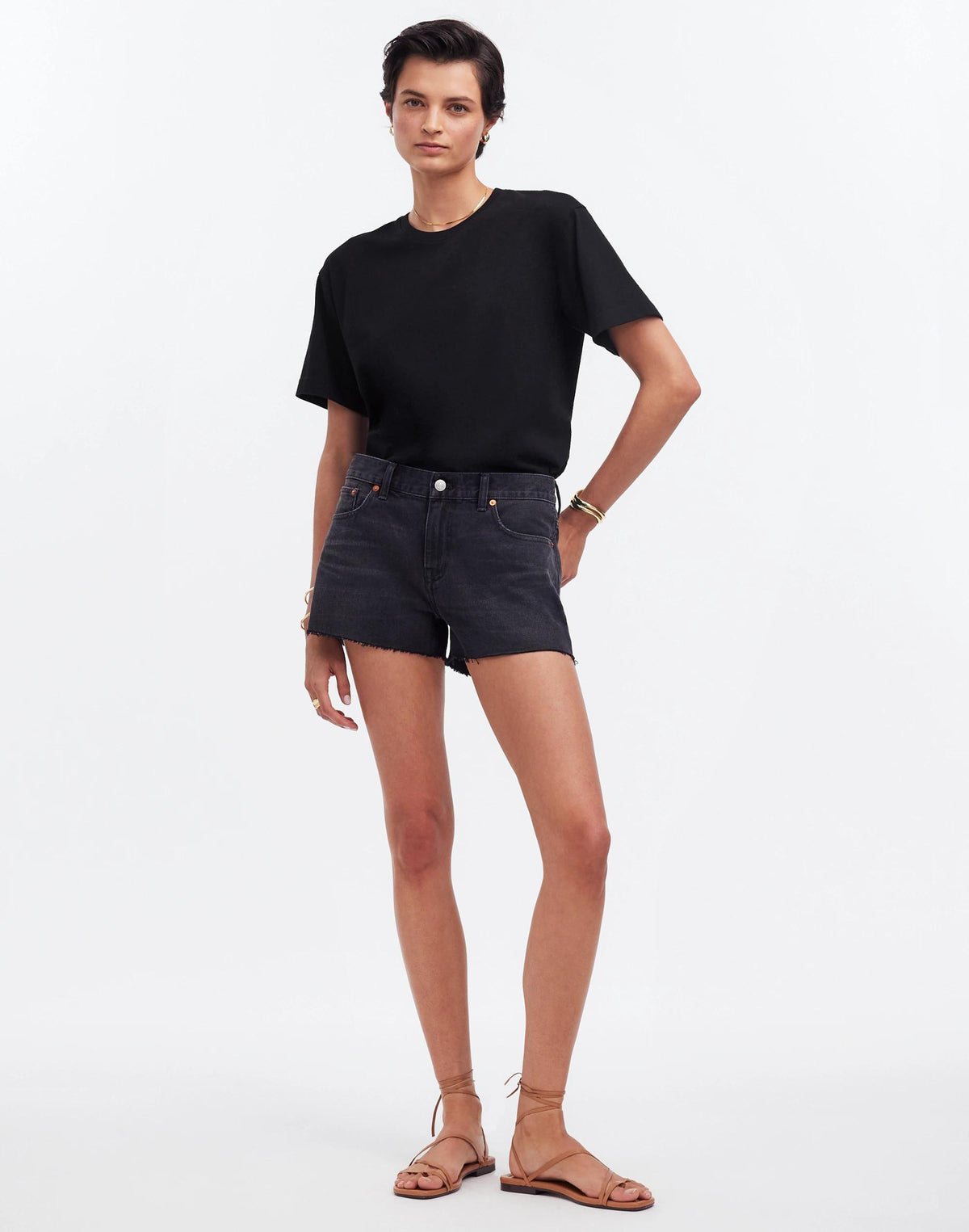Madewell Cotton Relaxed Oversized Tee Jet Black