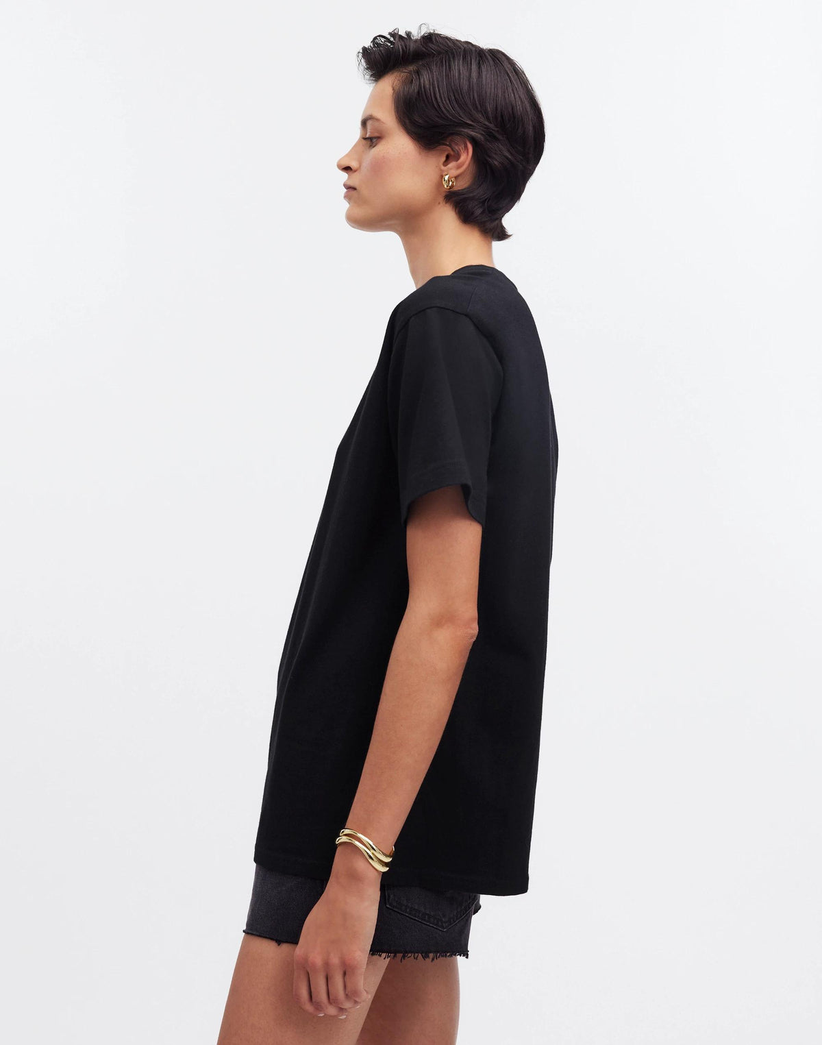 Madewell Cotton Relaxed Oversized Tee Jet Black