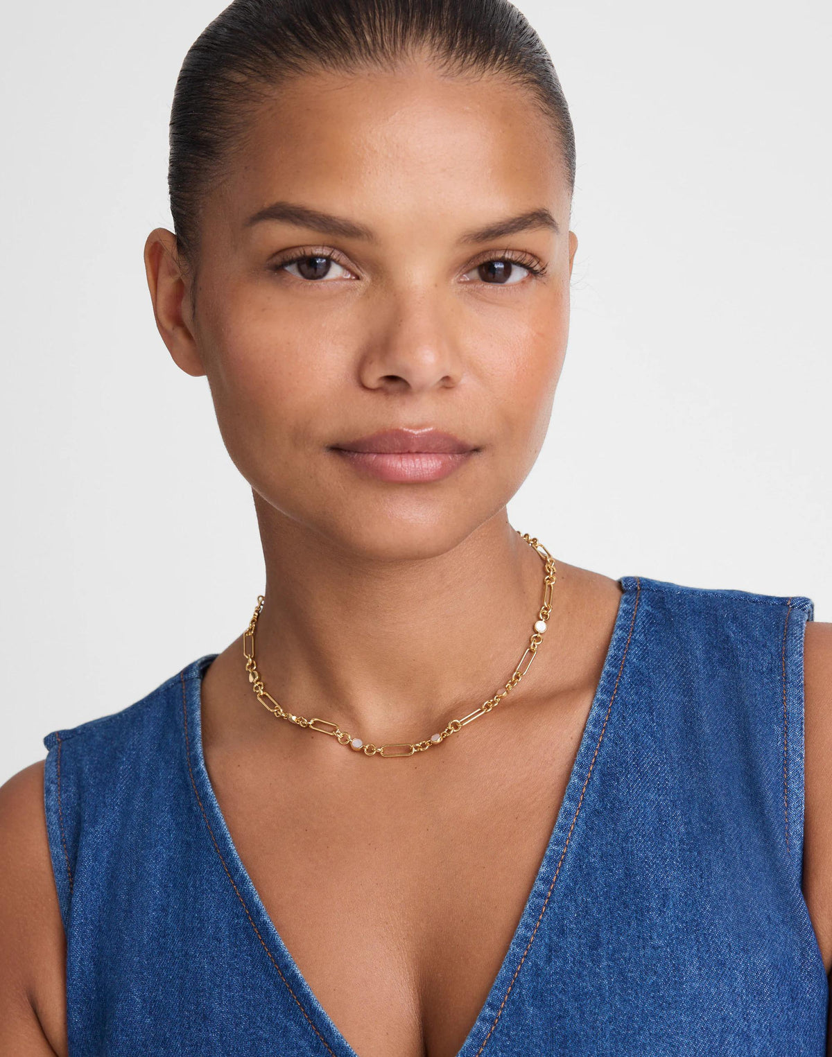 Madewell Mother-of-Pearl Mixed-Link Chain Necklace Mother Of Pearl