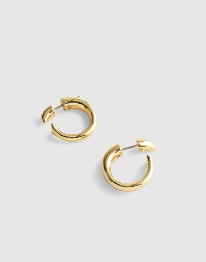 Madewell Fish Split Hoop Earrings Antique Gold