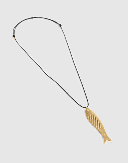 Madewell Fish Comb Charm Necklace Antique Gold