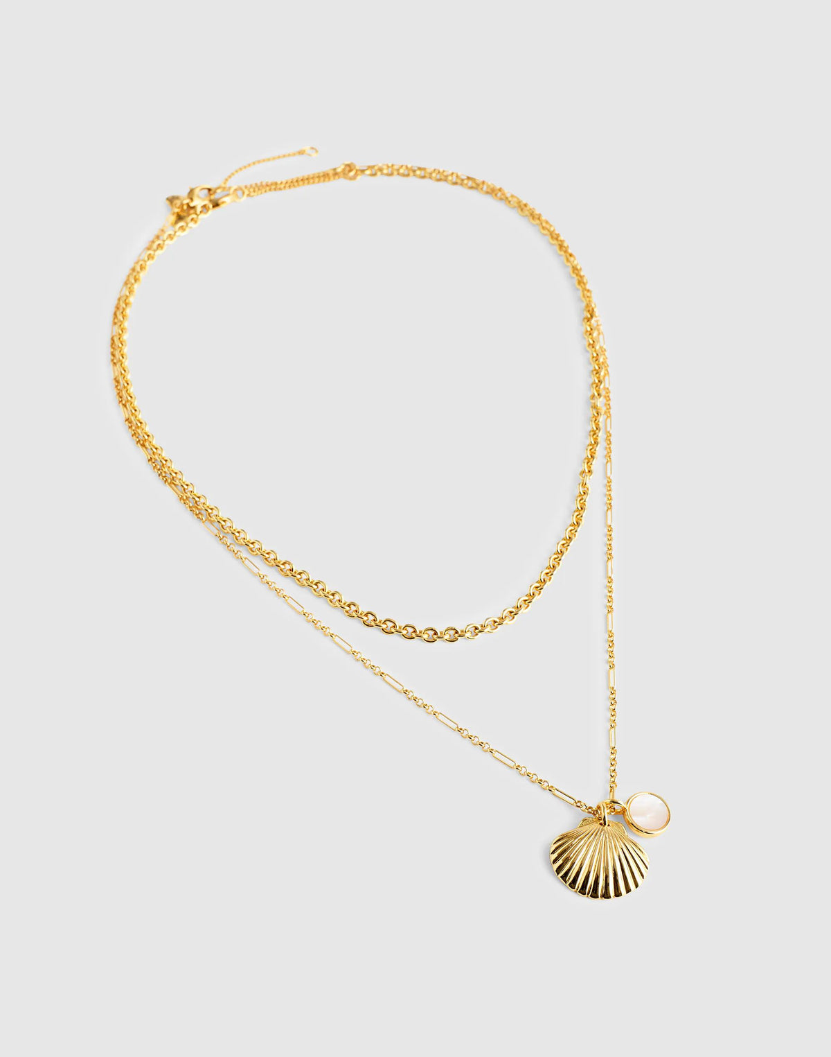 Madewell Two-Pack Mother-of-Pearl Necklace Set Antique Gold