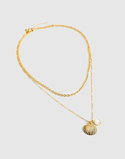 Madewell Two-Pack Mother-of-Pearl Necklace Set Antique Gold