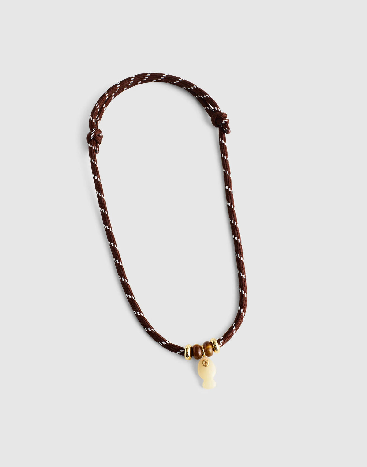 Madewell Semiprecious Paracord Charm Necklace Dark Brown