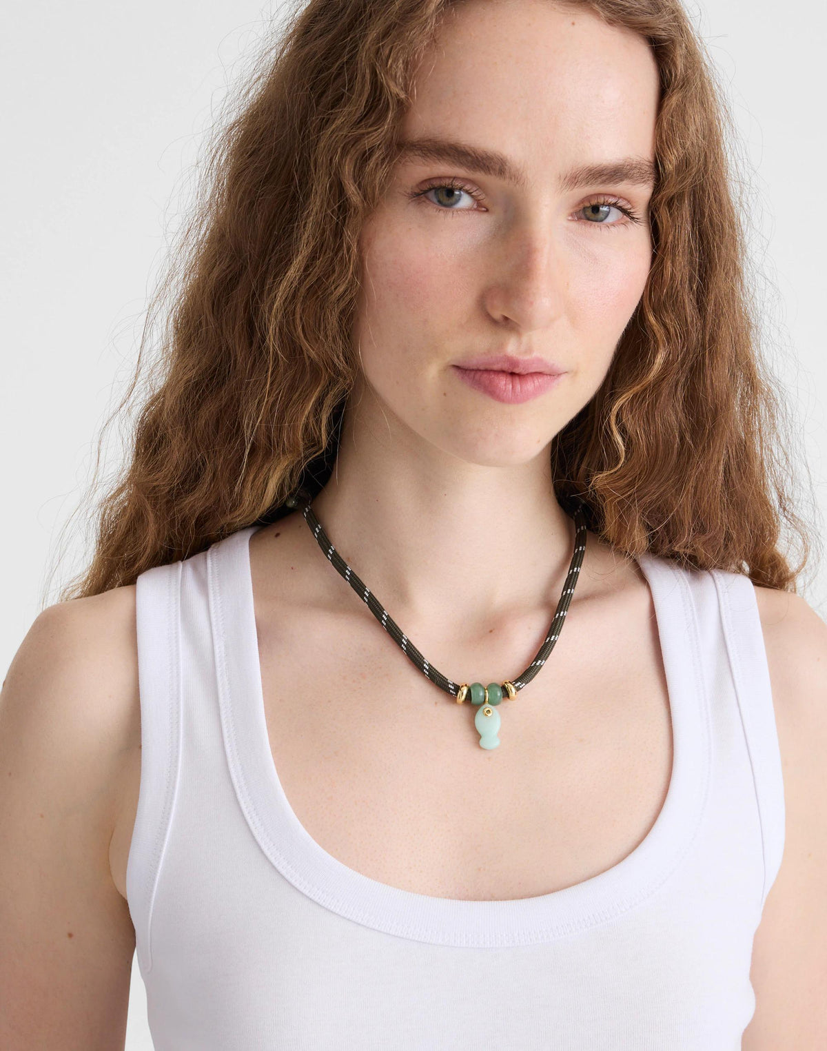 Madewell Semiprecious Paracord Charm Necklace Antique Gold