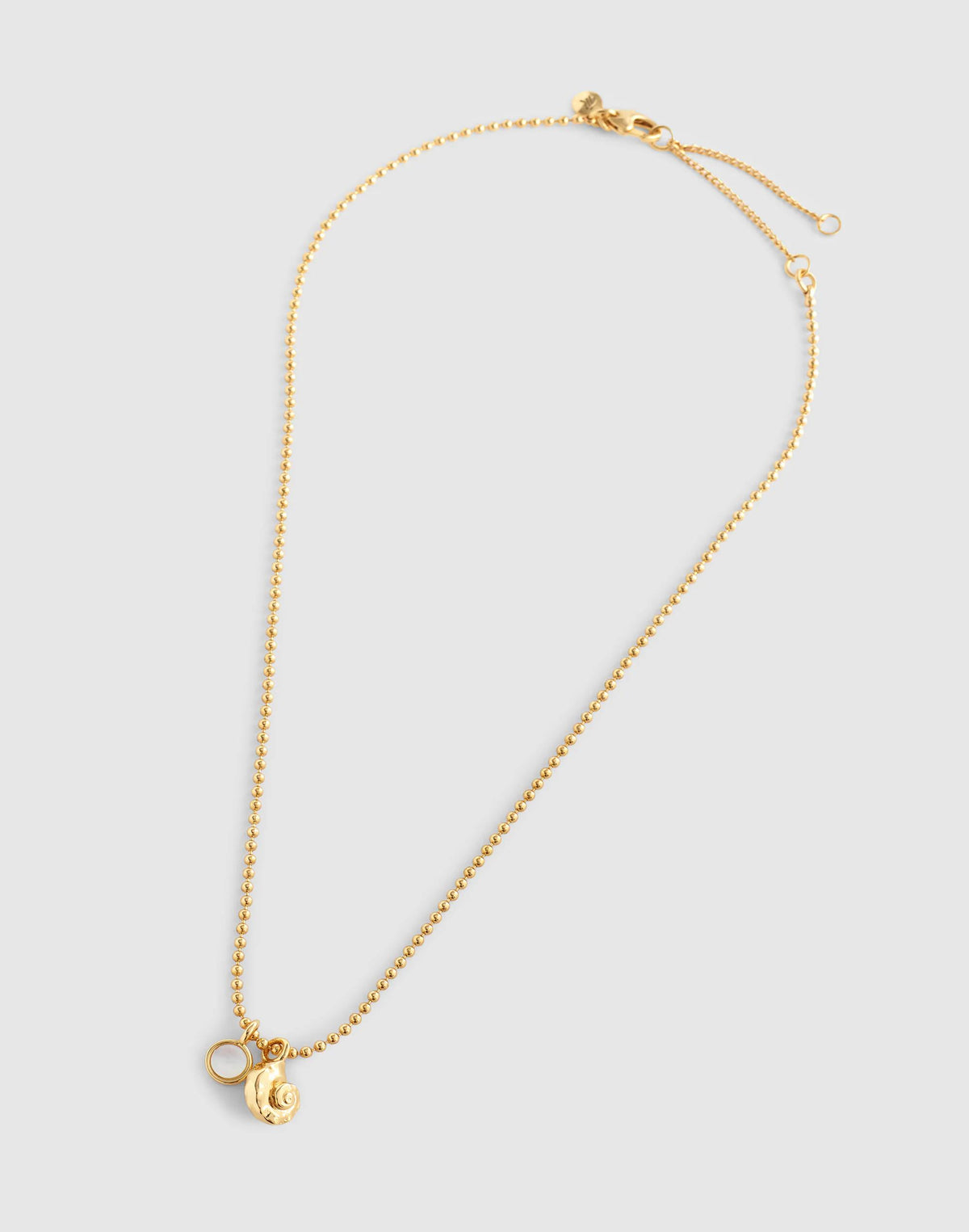 Madewell Mother-of-Pearl Ball Chain Necklace Antique Gold