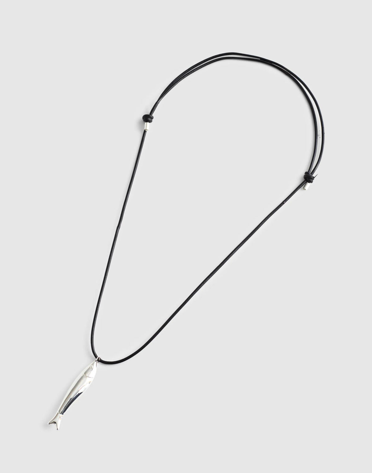 Madewell Fish Pendant Cord Necklace Warm Silver