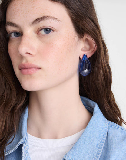 Madewell Oversized Droplet Stud Earrings Retro Blue